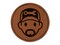 Occupation Mechanic Engineer Man Icon Round Iron-On Engraved Faux Leather Patch Applique - 2.5"